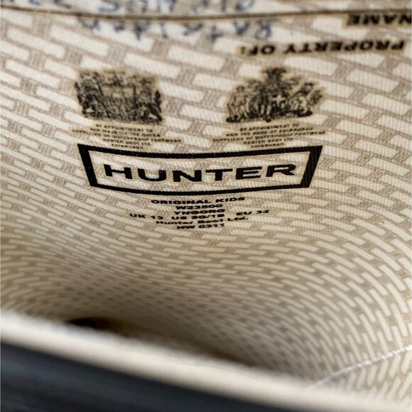 HUNTER Original Rain Boots US 2 EU 32 Big Kids Black High Gum Boot Rubber - Picture 9 of 15